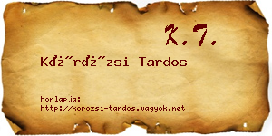 Körözsi Tardos névjegykártya